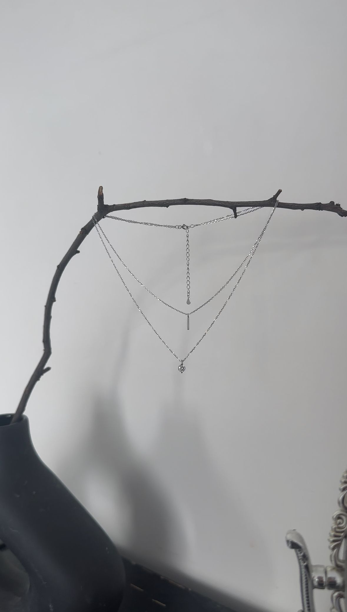 Подвійний ланцюжок з фіанітом і паличкою – обкладинка - купуйте на Chuttyevo!