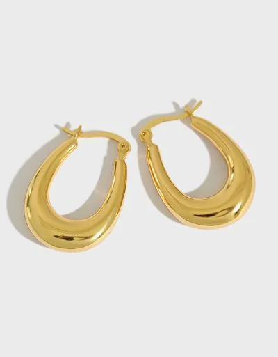 Сережки дуті об'ємні "Крапля", колір золотий – обкладинка - купуйте на Chuttyevo!