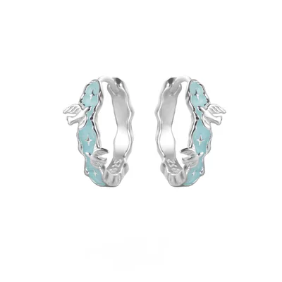 Сережки-кільця "Небесна бірюза" – обкладинка - купуйте на Chuttyevo!