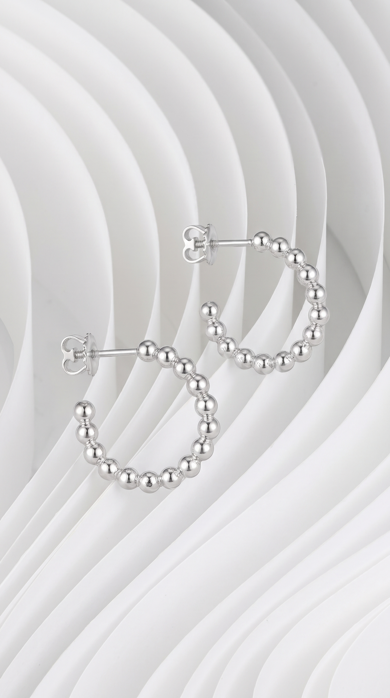 Сережки "Silver beads" – обкладинка - купуйте на Chuttyevo!
