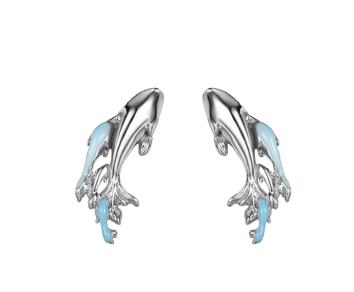 Сережки з емаллю "Дельфіни" – обкладинка - купуйте на Chuttyevo!
