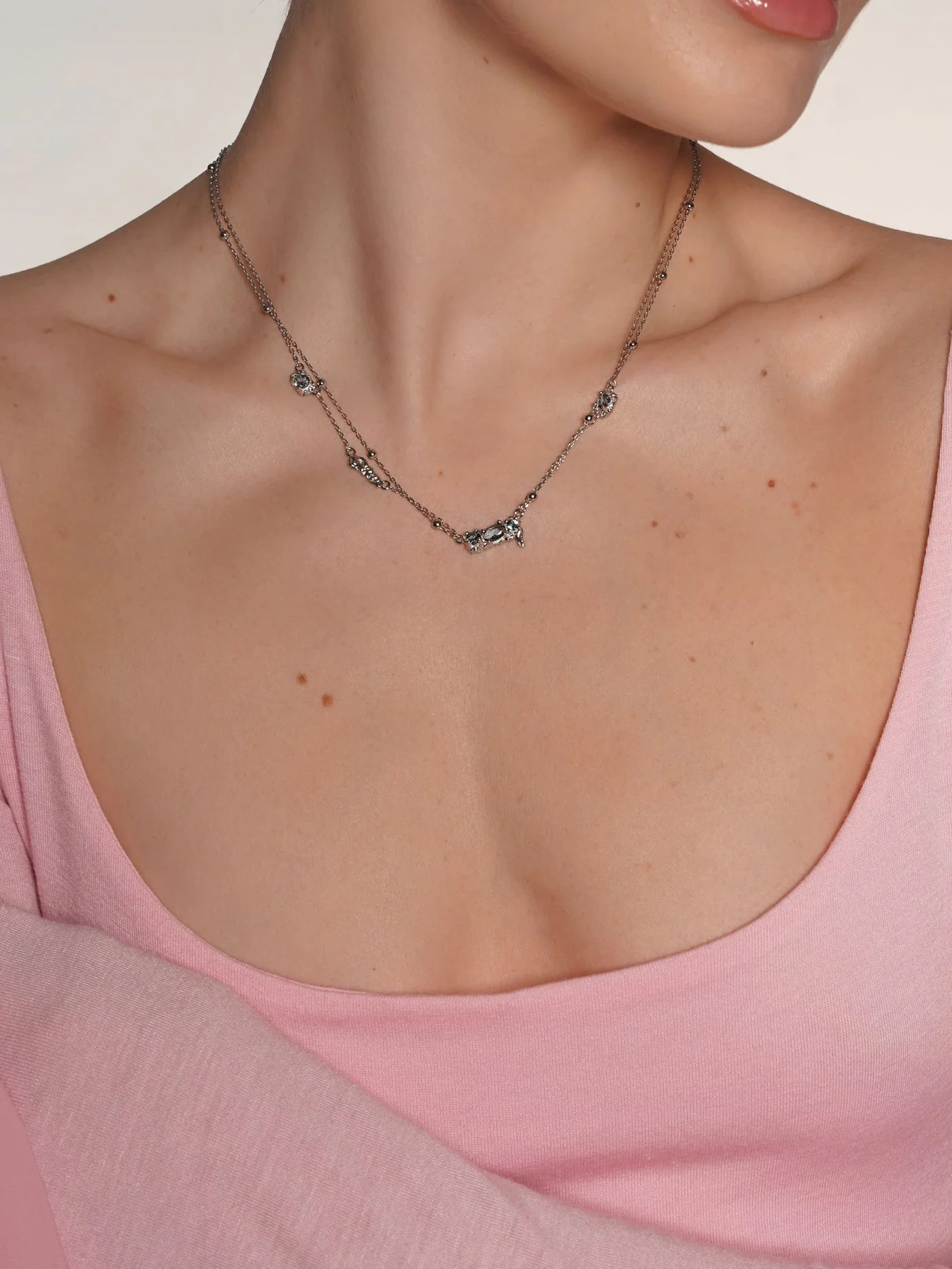 Ланцюжок подвійний з кульками "Небесна блакить" – обкладинка - купуйте на Chuttyevo!