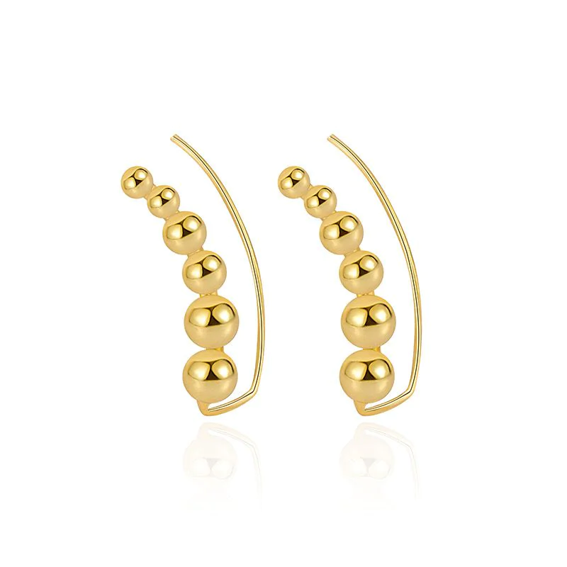 Сережки-клаймбери "Balls", позолота – обкладинка - купуйте на Chuttyevo!