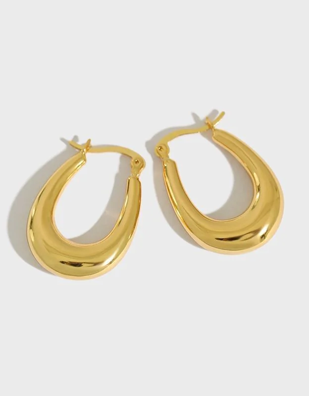 Сережки дуті об'ємні "Крапля", колір золотий – обкладинка - купуйте на Chuttyevo!