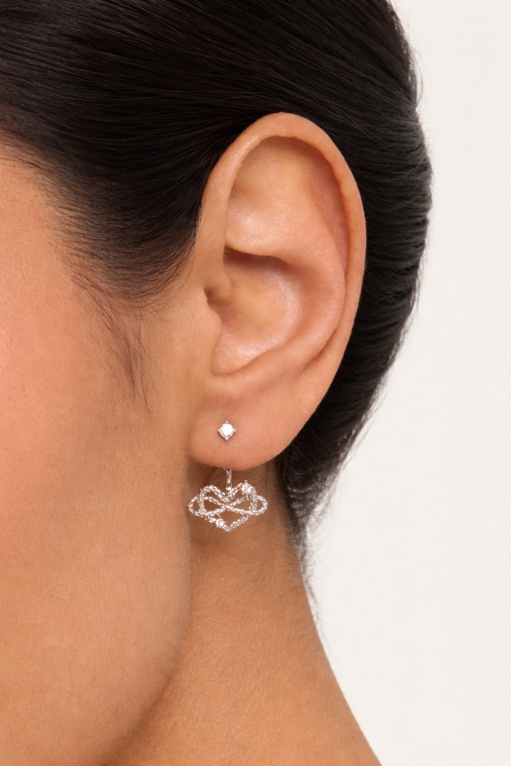 Сережки-джекети "Infinity heart" – обкладинка - купуйте на Chuttyevo!